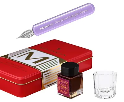 Produktbild von Vintage-Tauchfeder-Set mit Tinte und Reinigungsbecher