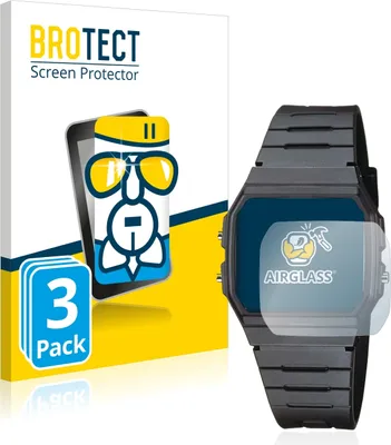 Produktbild von 3x BROTECT Schutzglas für Casio Collection Uni F-91W Schutzfolie Panzer Folie Glas Display Schutz klar