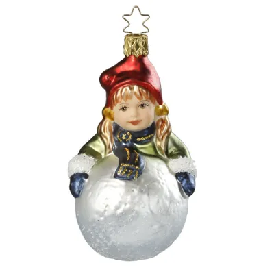 Produktbild von Spielen im Schnee 11,5 cm - Inge-Glas 10055S015 Weihnachten - Christbaumschmuck Glas mundgeblasen