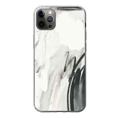Produktbild von MuchoWow® Handyhülle Schutzhülle Hülle für iPhone 12 Pro Max Kunst - Schwarz - Weiß - Abstrakt Silikon Softcase Handy Hülle - Hartschale