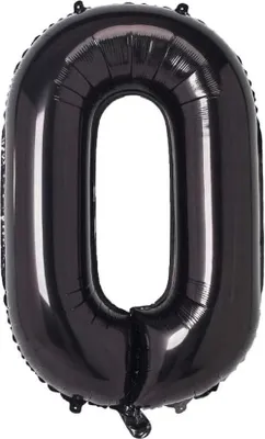 Obrázok produktu pre Veľký Fóliový Balón S Číslom 0, Čierny, Na 40. Narodeniny, 40 Cm