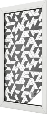 Obrázok produktu pre Vitrážová fólia na okno - 116x50 cm - vitrážový vzor - nepriehľadná dekoratívna fólia na ochranu súkromia - samolepiaca, UV ochrana - geometrické ilúzie