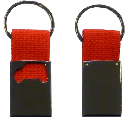 Produktbild von Metall-Schlüsselanhänger "Auto" / Farbe: schwarz-rot