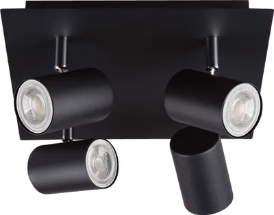 Produktbild von Deckenleuchte Voxan Ø26,5CM 4 flammig eckig GU10 sandschwarz