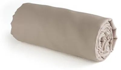 Productafbeelding van Laken, 140 x 200 x 30 cm, katoensatijn, taupe, voor de slaapkamer