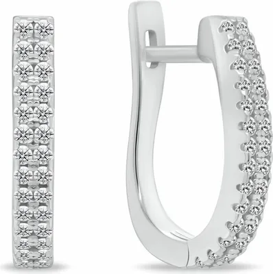 Produktbild von Glittering silver round earrings EA132W