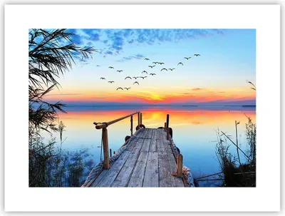 Produktbild von Poster - Poster ohne Rahmen - Brücke See - 40x30 cm - Wand Bild - Wanddeko - Wandbilder - Kunstposter - Wandposter - Bilder - Kunstdruck - Wanddekoration - Wandbild - P2XAA40x30-3818
