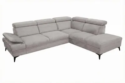 Image de Canapé d'angle moderne Vigo gris avec fonction RELAX et appuie-tête réglables – idéal pour le salon