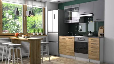 Obrázek produktu pro Kuchyňská linka PAMELA 180x120 - Grafit + dub artisan