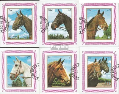 Produktbild von Briefmarken Sharjah 1972 Mi Block1276B-Block1281B (kompl.Ausg.) gestempelt Pferde