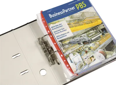 Produktbild von Zeitschriftenbinder mit Deckschiene weiß VE=100 Stück