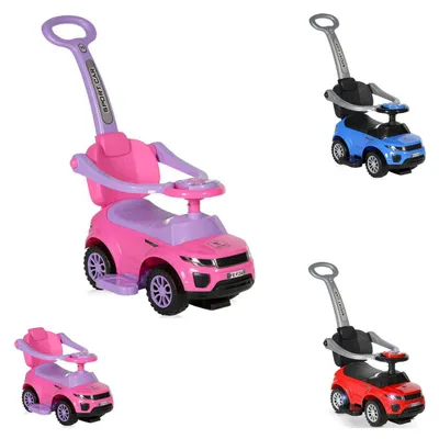Produktbild von Lorelli Rutscher 3 in 1 Kinderauto Off Road Schiebegriff Musik Rückenlehne in rosa