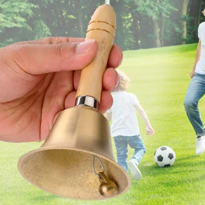 Productafbeelding van Handbel met houten handvat, 8 cm, geschikt voor school en spel
