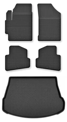 Image de Tapis en caoutchouc + bac de coffre pour Lexus NX II 2021- (hybride rechargeable, hybride) – 5 pièces, noirs, semi-universel, adapté