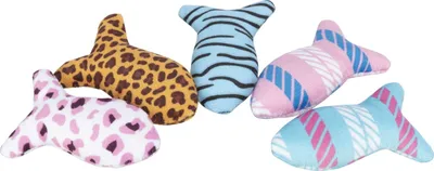 Immagine prodotto di Set di pesciolini per gatti, 60 pezzi | Giocattolo Trixie | peluche | 8 cm | con erba gatta