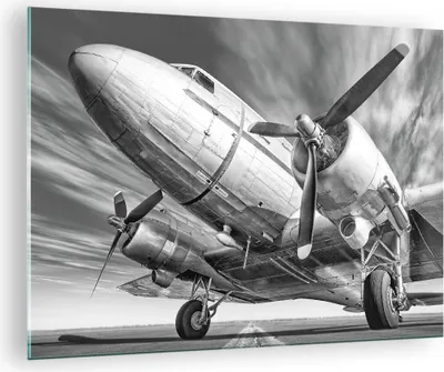 Produktbild von Bilder auf glas - Einteilig - Flugzeug Retro Flugzeug - 70x50cm - Glasbilder - Wandbilder - Bilder - zum Aufhängen bereit - Wanddekoration aus Glas - Glas Bilder - Wandbild auf Glas - GAA70x50-4952