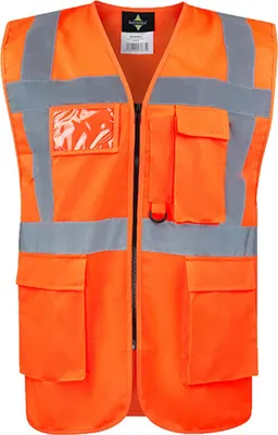 Produktbild von Korntex KXCMF | Comfort Executive Multifunctional Safety Vest Hamburg - Farbe: Orange - Größe: XXL
