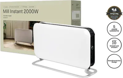Produktbild von Mill SG2000LED, Elektrischer Konvektor-Raumheizer, Aluminium, 1,6 m, Drinnen, Flur, Weiß