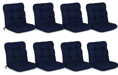 Immagine prodotto di Beautissu Set di 8 cuscini per sedie a schienale basso Flair NL, 100x50x8 cm, blu scuro