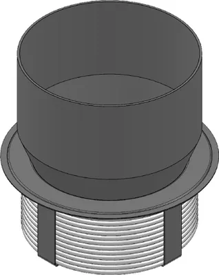 Produktbild von Ofenrohr Übergang Stahl auf Keramik - Ø 150 mm auf Ø 160 mm - schwarz
