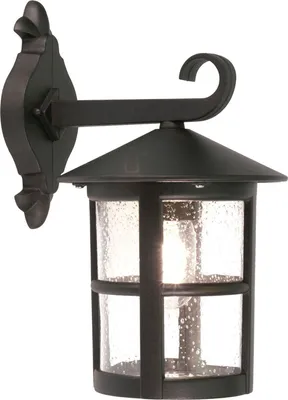 Produktbild von Wandlampe außen Schwarz IP43 E27 Glas Aluminium Rustikal Außenlampe Wand Haus Hof