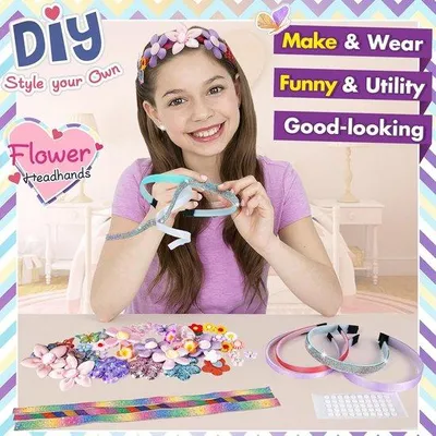 Produktbild von Famanu DIY Bastelset für Mädchen 5–12 Jahre, modische Haaraccessoires zum Selbermachen
