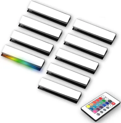 Produktbild von kalb | LED RGB Glaskantenbeleuchtung Vitrinenbeleuchtung Clip Glas 9er Set