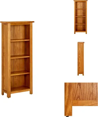 Produktbild von vidaXL Bücherregal 4 Fächer 45x22x110 cm Massivholz Eiche -  Bücherregale & Bücherschränke