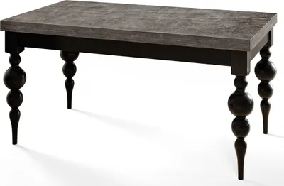 Produktbild von Rechteckiger Esstisch Ausziehbar Lena, Moderner Wohnzimmertisch 160-210x90x78,5 cm, Dunkelgrau mit Tischbeinen in Farbe Schwarz
