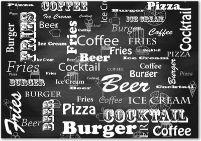Produktbild von Tulup® Leinwandbild - 100x70 cm - Wandkunst - Drucke auf Leinwand - Leinwanddruck  - Sprüche - Schwarzweiß - Restaurant Menü