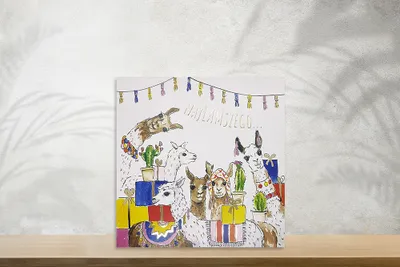 Produktbild von Lamy Geburtstag Grußkarte Lama-Motiv KW mit Prägung und Vergoldung 15 x 15 cm