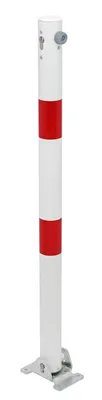 Produktbild von Alberts Absperrpfosten Klappy | zum Aufschrauben, umlegbar | weiß | Pfosten-Ø 60 mm | Höhe über Boden 100 cm