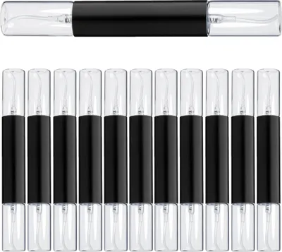 Produktbild von 12x Glasfläschchen Duo 2x5 ml mit Aluminium Zerstäuber Sprükopf Probe