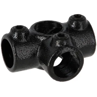 Produktbild von Rohrverbinder 4-fach Kreuzverbinder schwarz 1/2" (21,3 mm), 90° - Durchgang AVERDE