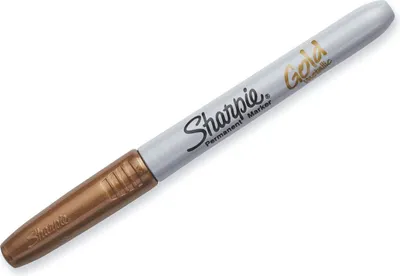 A single Sharpie permanent marker with a metallic gold tip and barrel, and a silver body.