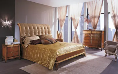 Image de Chambre à coucher brune Moderne Meubles lit double Lits Cadre de lit en bois Double