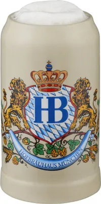Produktbild von HB Steinkrug Löwendekor ohne Zinndeckel 1 L