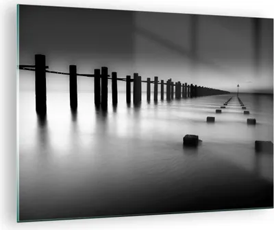 Produktbild von Bilder auf glas - Meer Ufer Ozean Horizont - 70x50cm - Glasbilder - Wandbilder - Kunstdruck - zum Aufhängen bereit - Wanddekoration aus Glas - Glas Bilder - Wandbild auf Glas - GAA70x50-2229