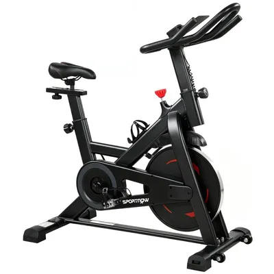 Produktbild von Heimtrainer Fahrrad mit App-Anbindung & LCD-Monitor – Fitnessbike Höhenverstellbar mit Magnetwiderstand & Lenker-Handyhalterung for Home Gym
