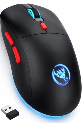Produktbild von Gaming Maus RGB Kabellos Wireless Büro Laut Beleuchtung Plug & Play Maus (Funk, 2.5G, USB-Dongel, Kabelgebundene Aufladung, Drahtlos, Optische Maus)