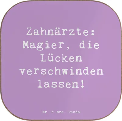 Produktbild von Mr. & Mrs. Panda Untersetzer für Gläser Spruch Zahnarzt Magier - Lavendeltraum - Geschenk, Berufspassion, Zahnpraxis, Beruf, Tassenuntersetzer, gläseruntersetzer, Coaster