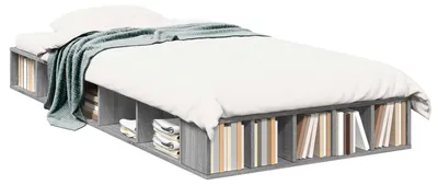 Immagine prodotto di Struttura letto con contenitore, grigio Sonoma, 80 x 200 cm, materiale derivato dal legno