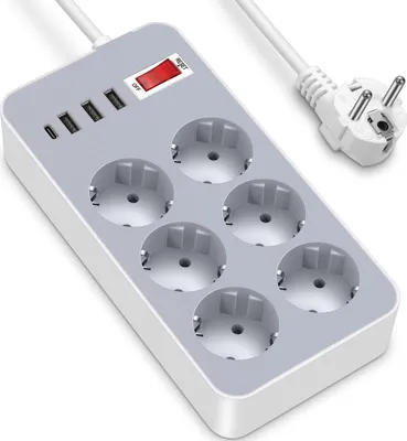Produktbild von INF EU Standard Steckdosenleiste mit USB und Typ-C Anschlüssen