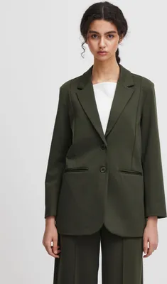 Produktbild von ICHI IHKATE SUS OVERSIZE BL Damen Blazer Longblazer Jacke Long-Blazer mit Knöpfen Stretch und Reverskragen
