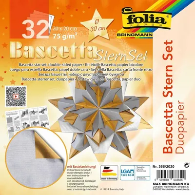 Produktbild von Bascetta Stern - silber/gold Ø 30 cm.