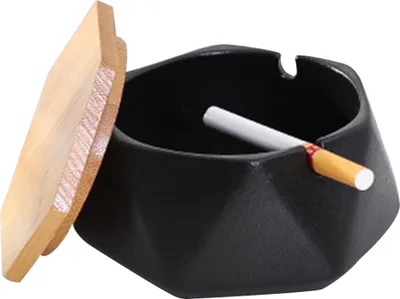Produktbild von Keramik Aschenbecher mit Deckel, Winddicht, Zigarettenaschenbecher für Innen-/ Außenbereich, Aschenhalter für Raucher, Desktop-Aschenbecher für Hause Büro Dekoration