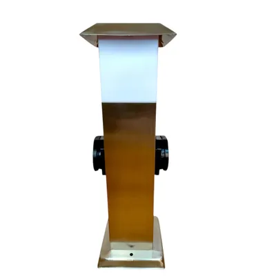 Produktbild von Edelstahl Lichtstele Hi Lite Panama 40 cm IP44 E27 max 28 W + 2 Steckdosen