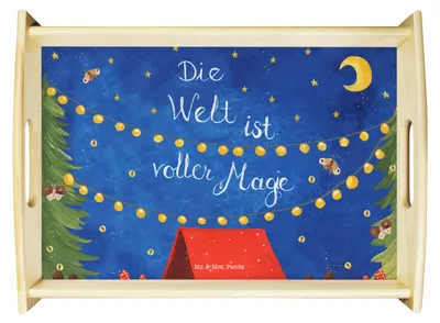 Produktbild von Mr. & Mrs. Panda betttablett Die Welt ist voller Magie - Geschenk, Tablett, Bett-Tablett, Sofa, serviertablett holz, Dekoration, Servier