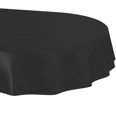 Ovales Tischdecke 240x140 cm, anthrazit, abwischbar, mit Saum