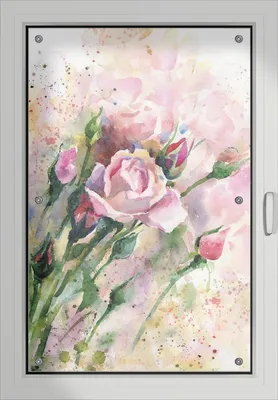 Produktbild von Wallario Lichtschutzbild, Dekorativer Sichtschutz Sonnenschutz 60 x 93 cm mit Motiv: Abstraktes Blumenbuket - Verdunklung ohne Bohren